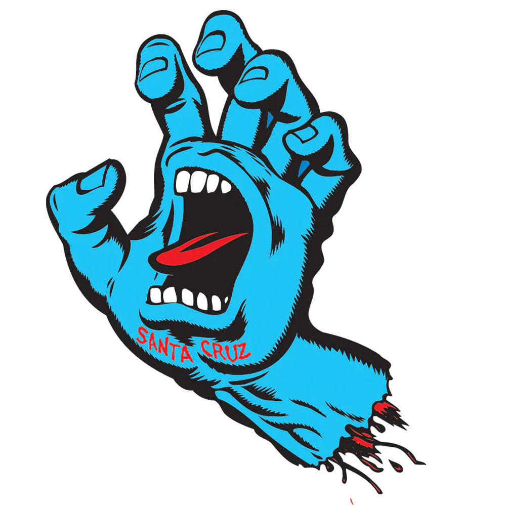 3" Screaming Hand Blue Skateboard Sticker