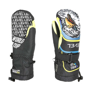 Kids JR Black/Yellow Snowboard Mitt