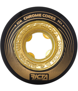 Chrome Core 52mm 99a Black/Gold Skateboard Wheels