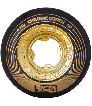 Chrome Core 53mm 99a Black/Gold Skateboard Wheels