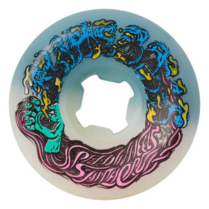 54mm 95a Hairballs 50 50 White Teal Skate Wheels