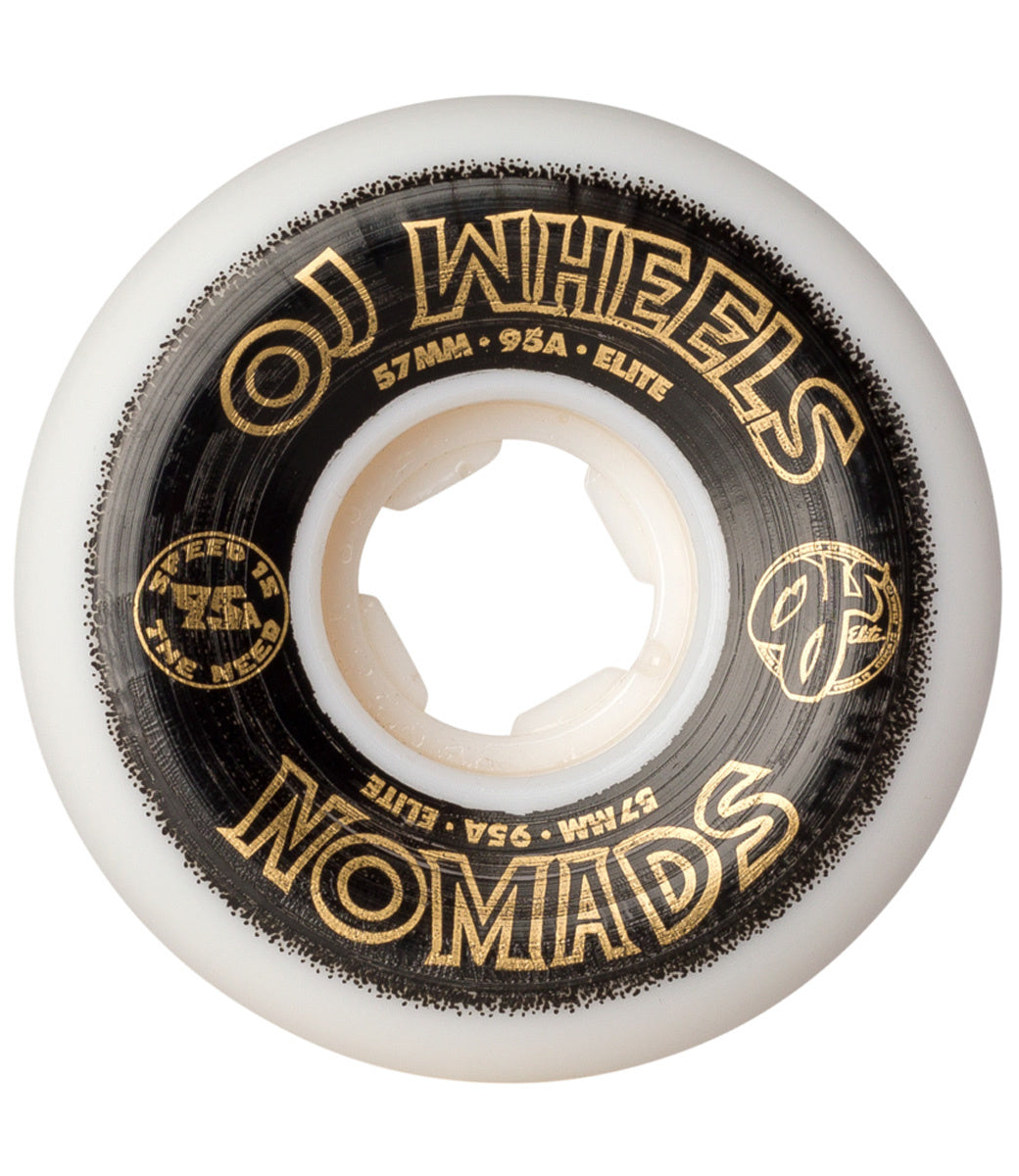 Elite Nomads 57mm 95A White Skateboard Wheels