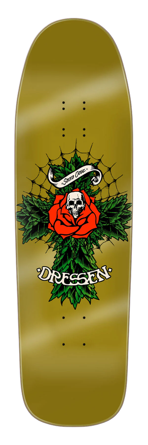 9.30" Dressen Rose Cross Two Gold Shaped Skateboard Deck 2024