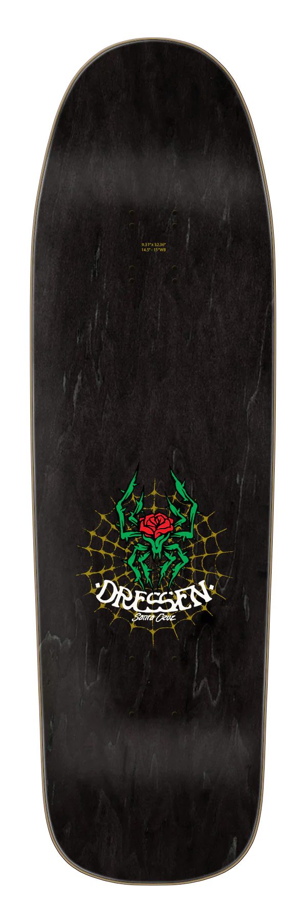 9.30" Dressen Rose Cross Two Gold Shaped Skateboard Deck 2024