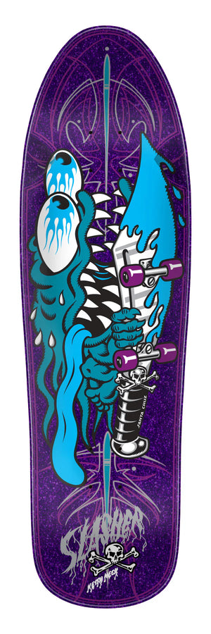 9.2" Meek Pinstripe Slasher Shaped Purple Skateboard Deck 2024