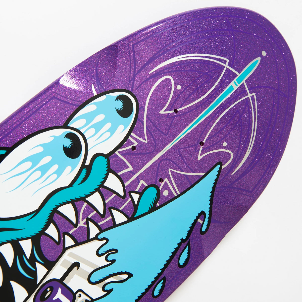 9.2" Meek Pinstripe Slasher Shaped Purple Skateboard Deck 2024