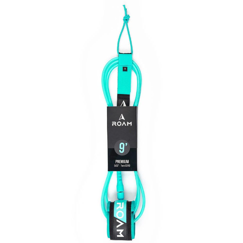 9' Premium Surf Leash Sea Green (7mm)