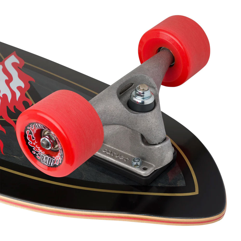 9.75" Flamed Not a Dot Cut Back Carver Surfskate Complete 2023