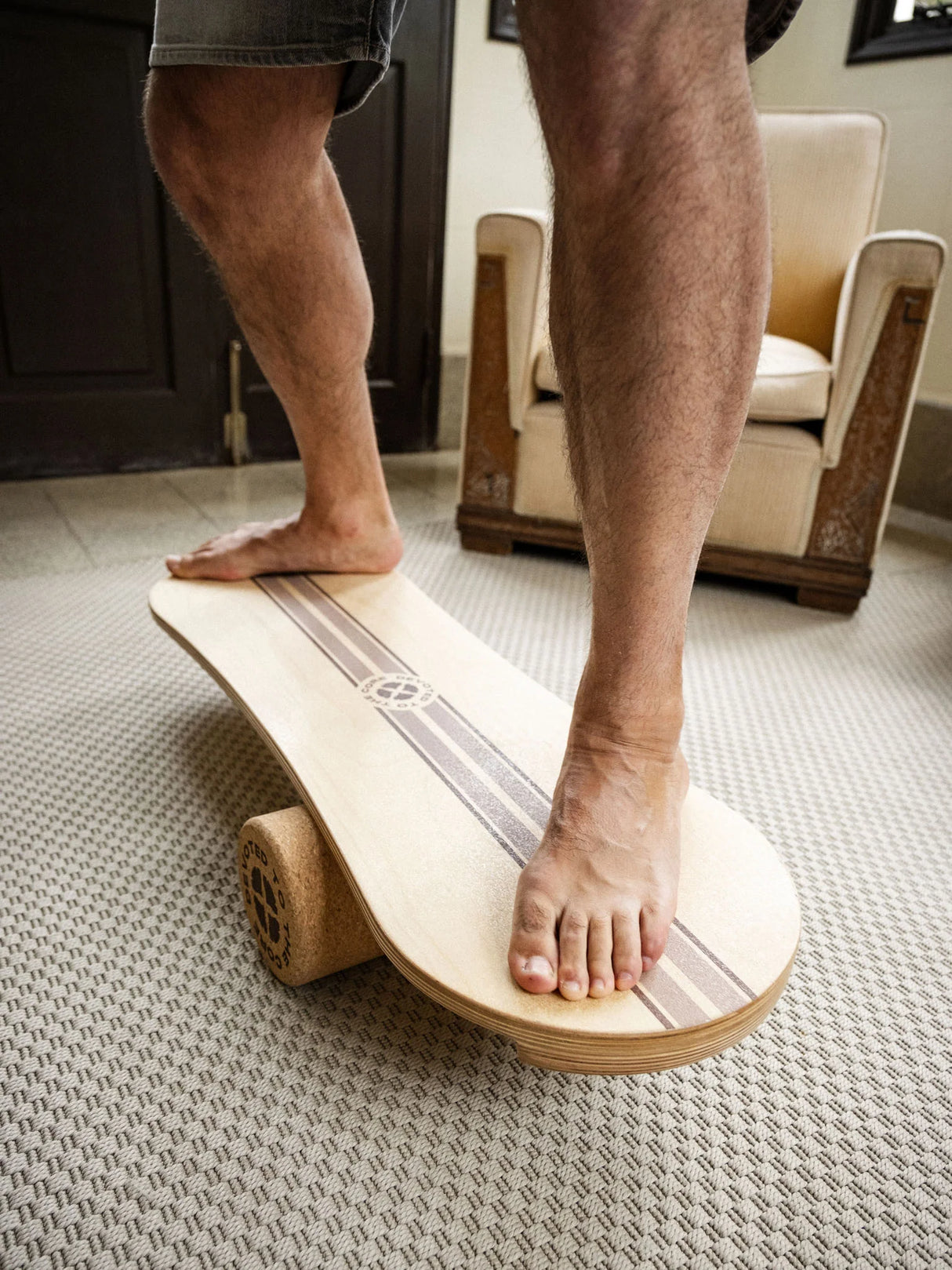 Wood Balance Board Surf Trainer + Roller Pack