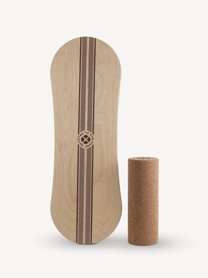 Wood Balance Board Surf Trainer + Roller Pack