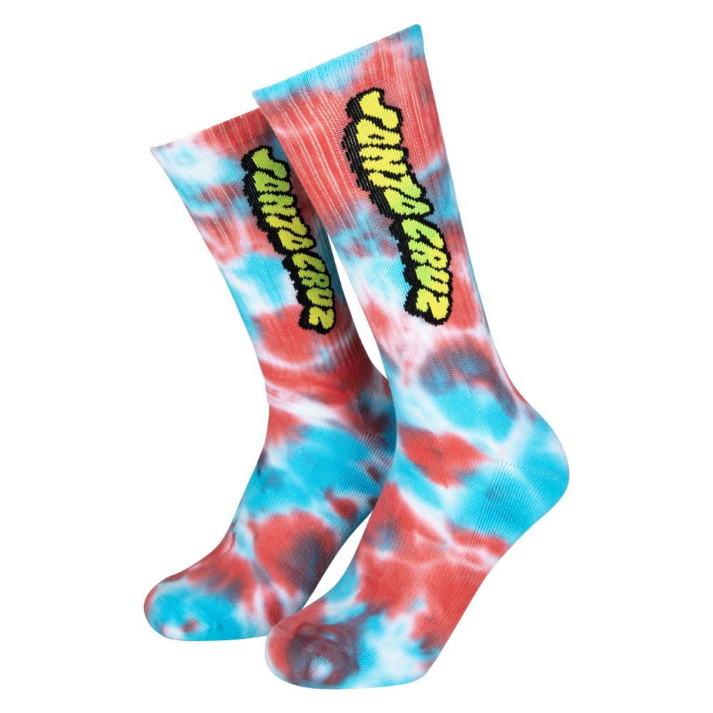 Comic Trip Out Tie Dye Strip Skate Socks