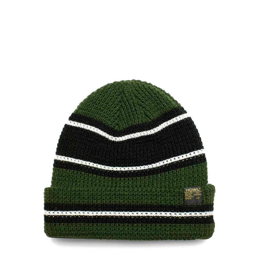 Stripe Dark Olive Beanie