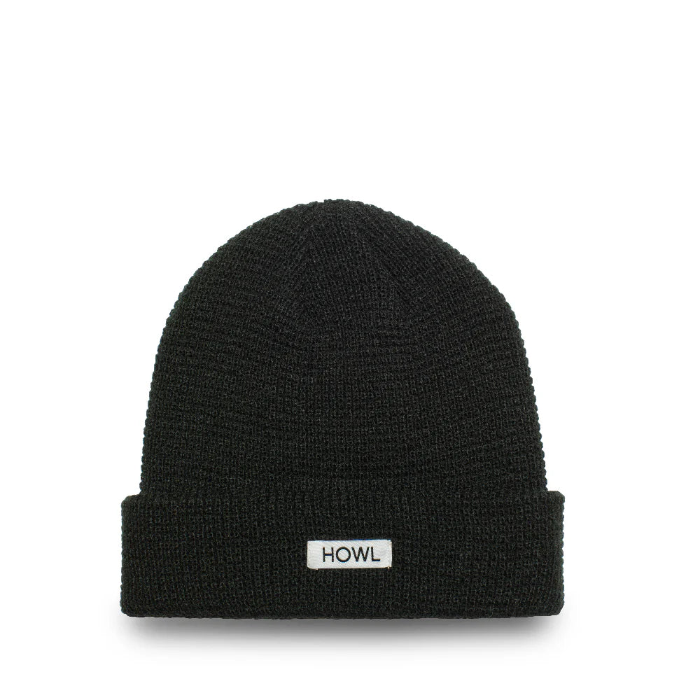 Waffle Black Beanie