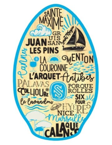 41" Mediterranee Light Blue Wooden Skimboard 2023