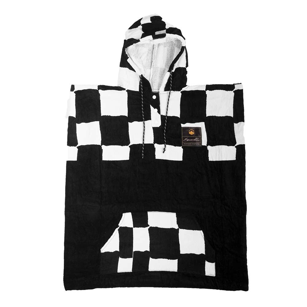 Checker Changer Black White Poncho