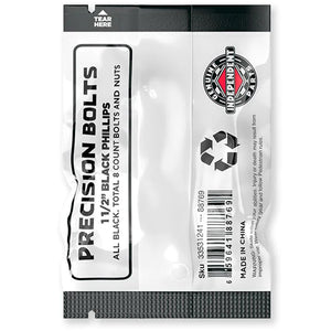 Genuine Parts 1.5" Phillips Hardware 8pack Black