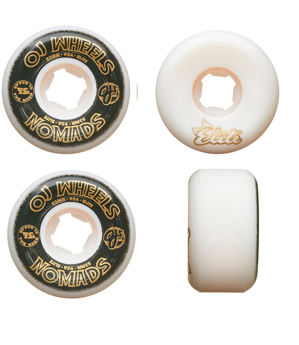 Elite Nomads 53mm 95A White Wheels