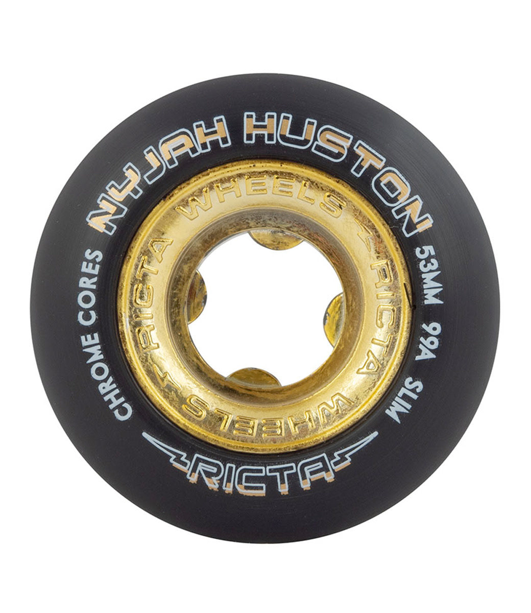 Chrome Core Nyjah Huston Pro Skateboard Wheels 53mm/99A Black Gold