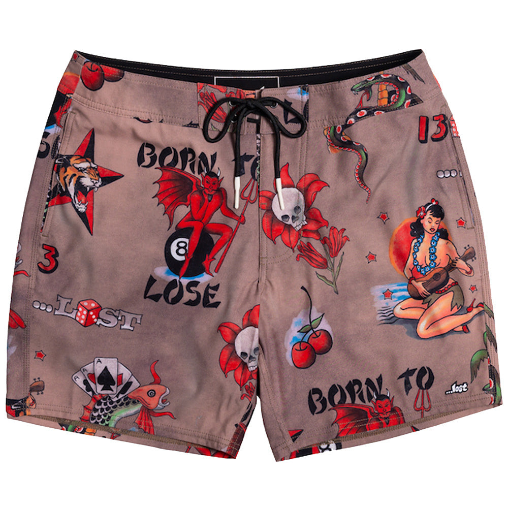 17" Deathwish Pocket Scrapbook Stone Boardshort 2023