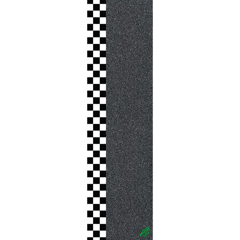 9" x 33" Checker Strip Black/White Sheet Mob Skateboard Grip Tape