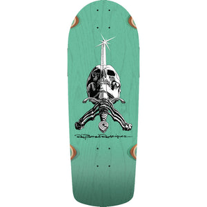 10" OG Ray Rodriguez Snub Nose Skull & Sword LT Teal Stain Skateboard Deck