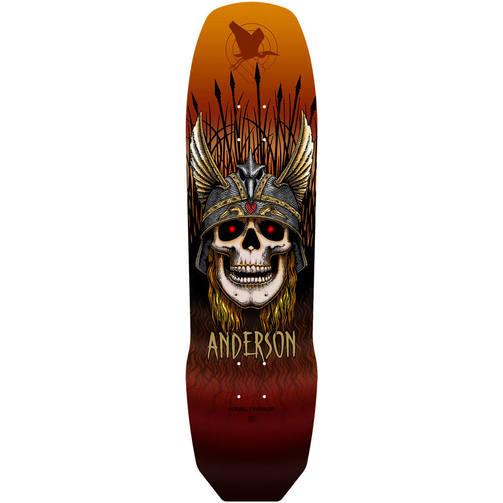 8.45" Pro Andy Anderson Heron Skull Rust 7-Ply Maple Skateboard Deck