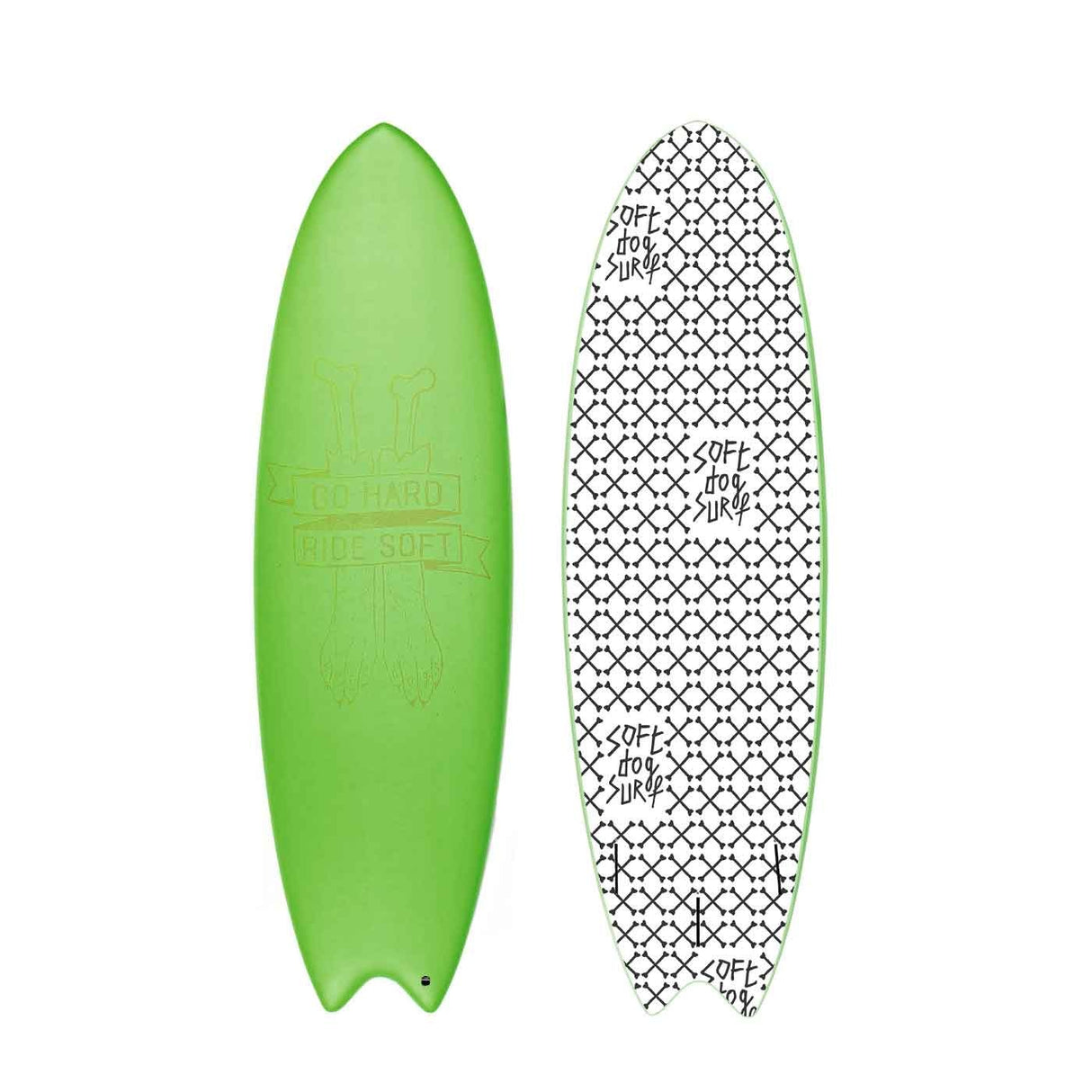 6'6" Boxer Green Soft Surfboard (Incl Fins)