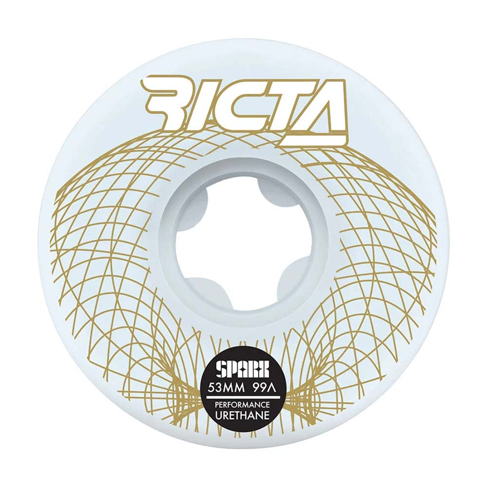 53mm 99A Wireframe Sparx White Gold Skateboard Wheels