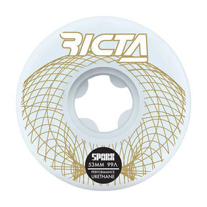 53mm 99A Wireframe Sparx White Gold Skateboard Wheels