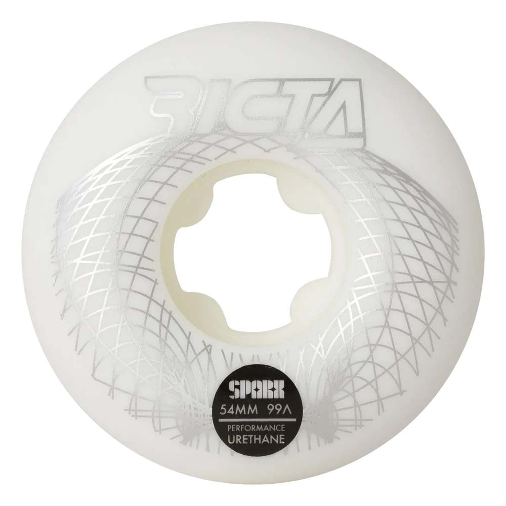 54mm 99A Wireframe Sparx White Grey Skateboard Wheels