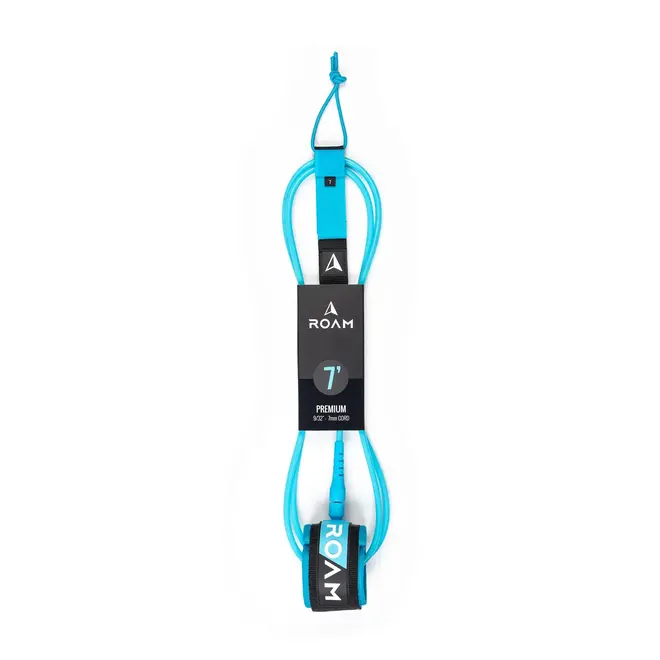 7′ Premium Surfboard Blue Leash (7mm)