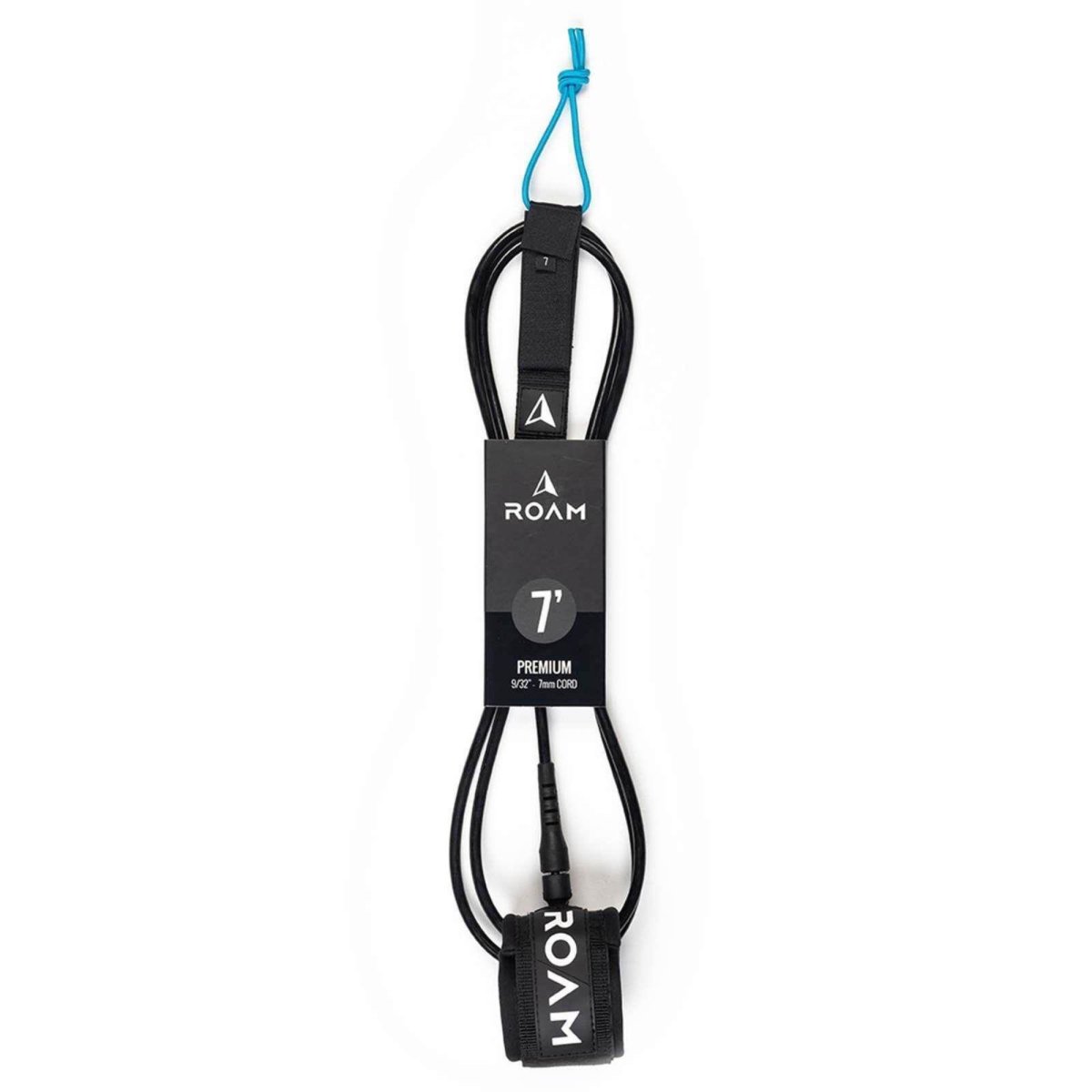 7′ Premium Black Surfboard Leash (7mm)