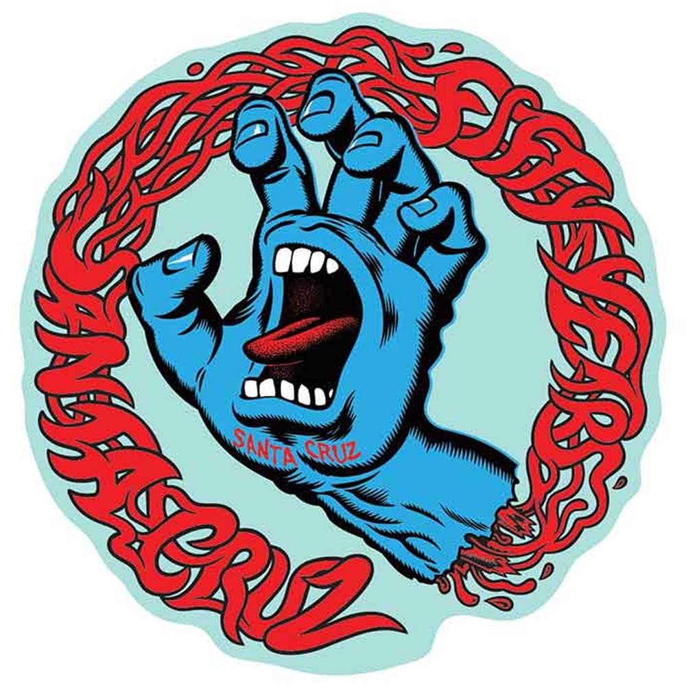 4.75" x 4.85" Screaming 50 Blue/Red Clear Mylar Skateboard Sticker 2024