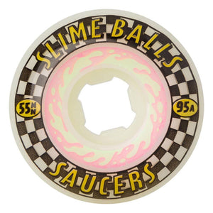 55mm 95A Slime Balls Saucers White Skateboard Wheels