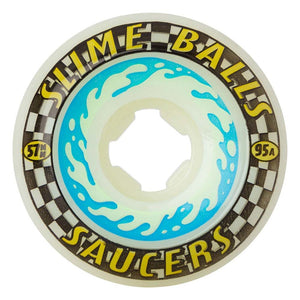 57mm 95A Slime Balls Saucers White Skateboard Wheels