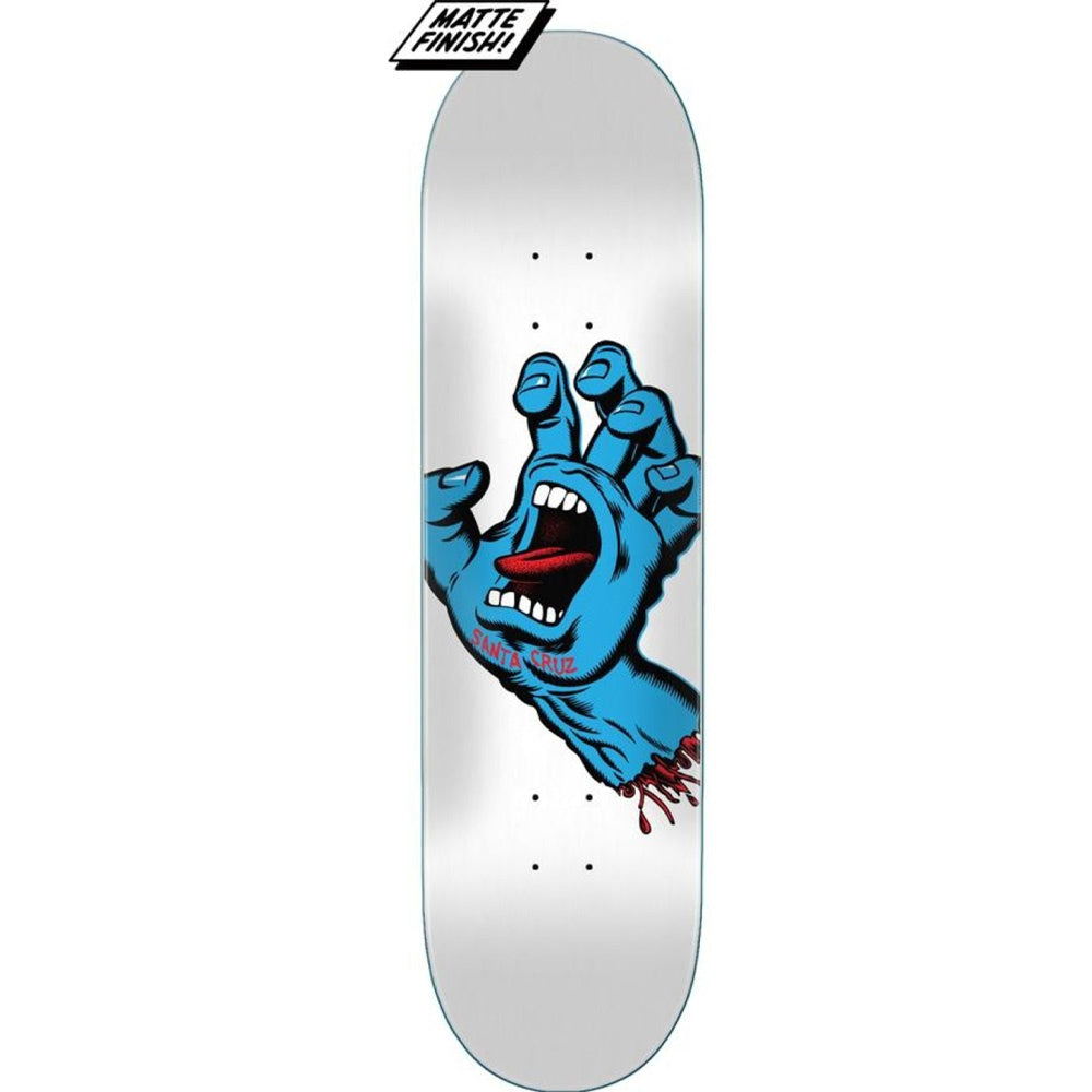 Screaming Hand White Skateboard Deck