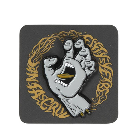 Screaming Hand Pin Badge Grey