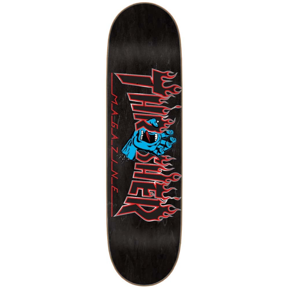 8.5" X Thrasher Screaming Flame Logo Black Skateboard Deck