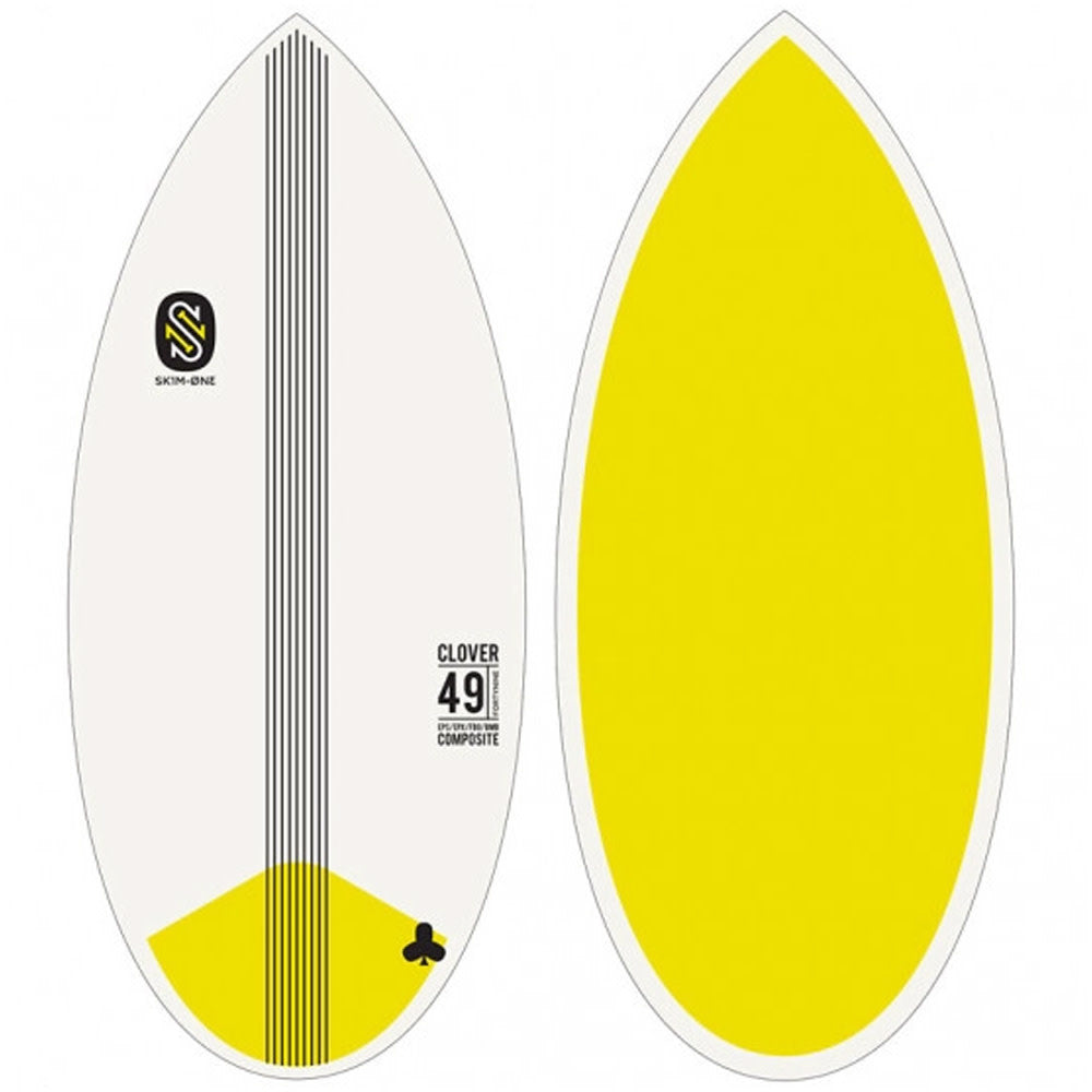 49" Epoxy Clover Yellow/Black Skimboard