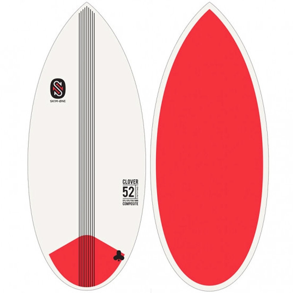 52" Epoxy Clover White/Red Skimboard 2022