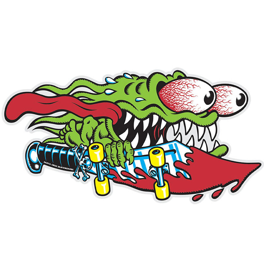 Slasher Clear Mylar Skateboard Sticker Green Red 2023