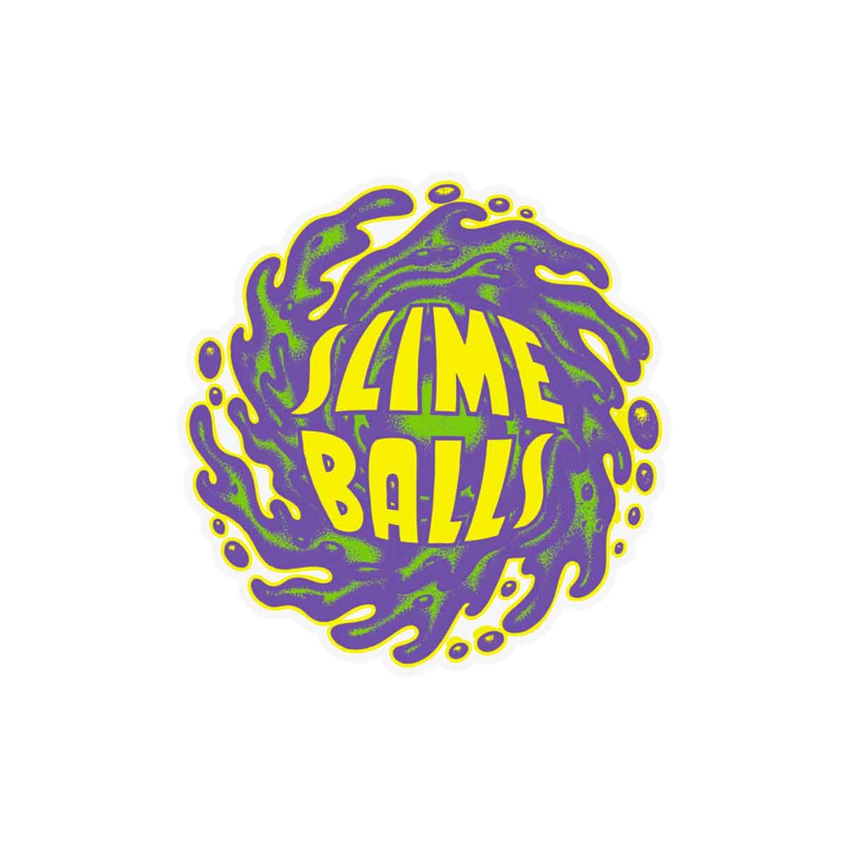 Slime Balls Logo Yellow Green Purple Mylar Skate Sticker