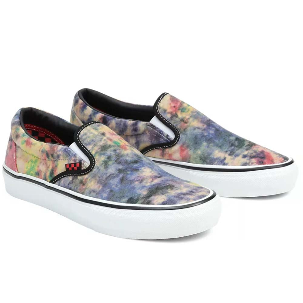 Slip On Tie Dye Terry Black Multy Skate Shoe