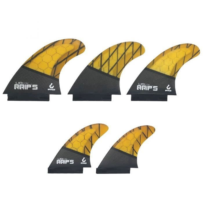 Tri Quad 5 Surf Fin Set - Large Orange