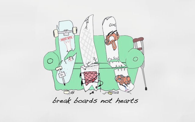 Break Boards Not Hearts Shaped Sticker