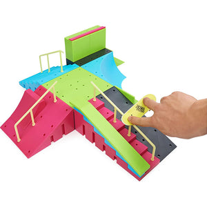 Neon Mega Park X-Connect Creator, Glow-in-The-Dark Customizable Ramp Set with Two Fingerboards 2023