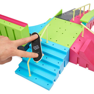 Neon Mega Park X-Connect Creator, Glow-in-The-Dark Customizable Ramp Set with Two Fingerboards 2023