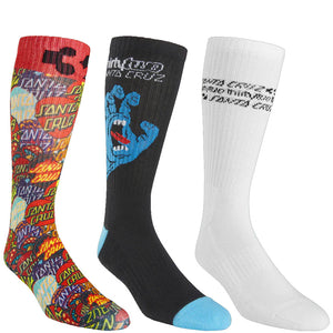 Santa Cruz Crew 3 PK Snowboard Socks