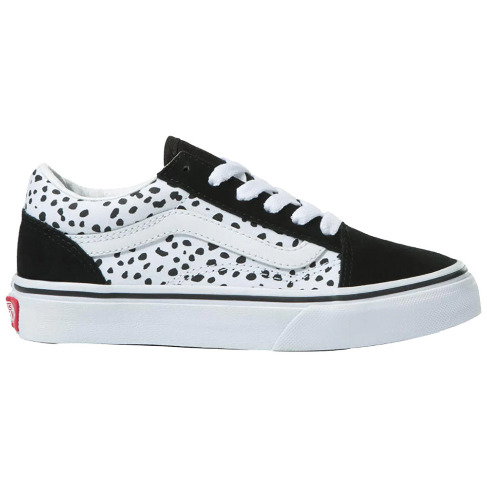 Junior Old Skool Dalmatian Black Tru White Shoe