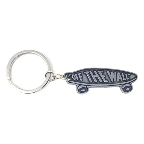 Metal Skateboard Keychain Antique Silver